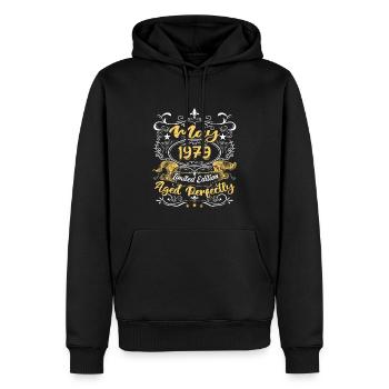 Mai 1979 - Vintage Cadeau d'anniversaire - 1979 - Sweat à capuche Premium bio Homme - noir - Devant - Nico (187cm)