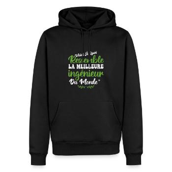 Voici A Quoi Ressemble La Meilleure Ingénieur - Sweat à capuche Premium bio Homme - noir - Devant - Nico (187cm)