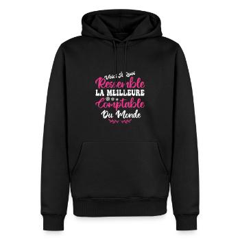 Voici A Quoi Ressemble La Meilleure Comptable - Sweat à capuche Premium bio Homme - noir - Devant - Nico (187cm)