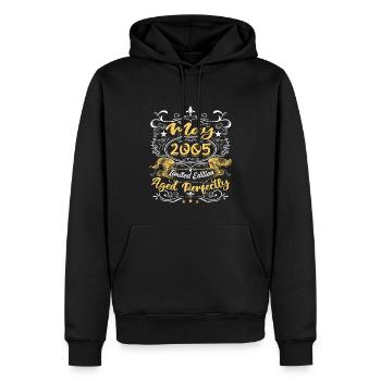 Mai 2005 - Vintage Cadeau d'anniversaire - 2005 - Sweat à capuche Premium bio Homme - noir - Devant - Nico (187cm)