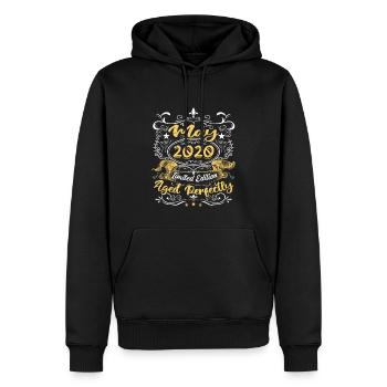 Mai 2020 - Vintage Cadeau d'anniversaire - 2020 - Sweat à capuche Premium bio Homme - noir - Devant - Nico (187cm)