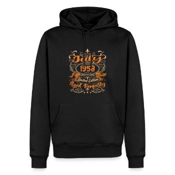 Juli 1958 Jubiläum Vintage Geschenkidee 1958 - Männer Premium Bio Hoodie - Schwarz - Vorne - Nico (187cm)