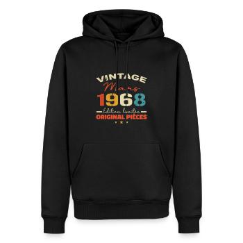 Mars 1968 anniversaire 1968 légendes Mars - Sweat à capuche Premium bio Homme - noir - Devant - Nico (187cm)