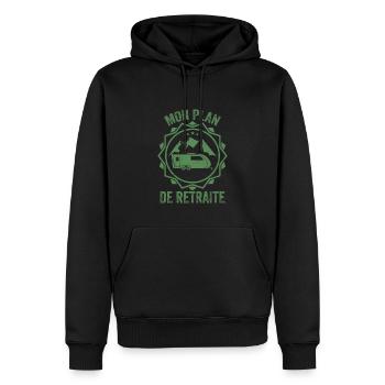 Camping Car Meilleur Plan De Retraite | Retraité - Sweat à capuche Premium bio Homme - noir - Devant - Nico (187cm)