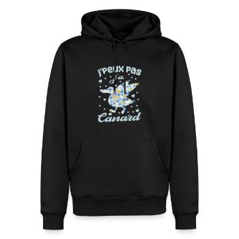 J'peux Pas J'ai Canard - Sweat à capuche Premium bio Homme - noir - Devant - Nico (187cm)