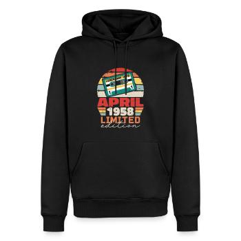 April 1958 Vintage Jubiläum Retro Geschenk, 1958 - Männer Premium Bio Hoodie - Schwarz - Vorne - Nico (187cm)