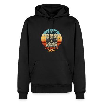 Les légendes sont nées en 1954 Anniversaire Cadeau - Sweat à capuche Premium bio Homme - noir - Devant - Nico (187cm)