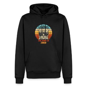 Die Legenden wurden 1969 geboren Jubiläumsgeschenk - Männer Premium Bio Hoodie - Schwarz - Vorne - Nico (187cm)