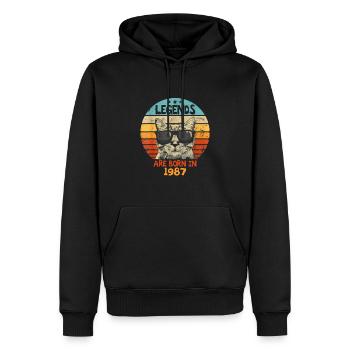 Les légendes sont nées en 1987 Anniversaire Cadeau - Sweat à capuche Premium bio Homme - noir - Devant - Nico (187cm)