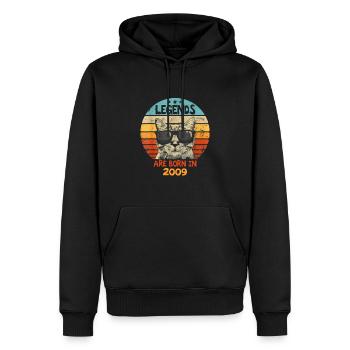Les légendes sont nées en 2009 Anniversaire Cadeau - Sweat à capuche Premium bio Homme - noir - Devant - Nico (187cm)