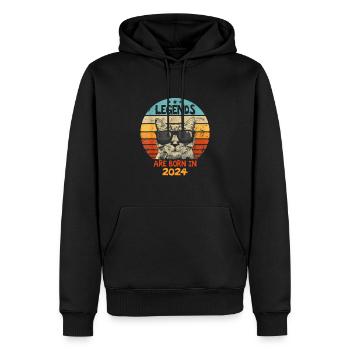 Les légendes sont nées en 2024 Anniversaire Cadeau - Sweat à capuche Premium bio Homme - noir - Devant - Nico (187cm)