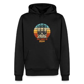Les légendes sont nées en 2014 Anniversaire Cadeau - Sweat à capuche Premium bio Homme - noir - Devant - Nico (187cm)