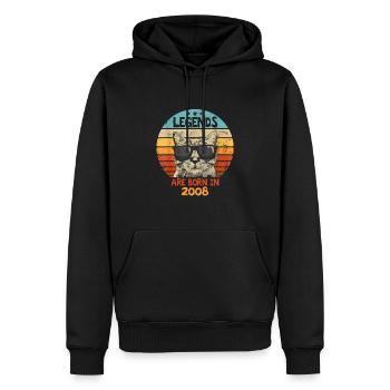 Les légendes sont nées en 2008 Anniversaire Cadeau - Sweat à capuche Premium bio Homme - noir - Devant - Nico (187cm)