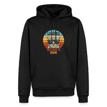 Les légendes sont nées en 2018 Anniversaire Cadeau - Sweat à capuche Premium bio Homme - noir - Devant - Nico (187cm)