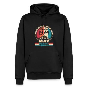 Mai 1974 Anniversaire Mai 1974 Original Mai Cadeau - Sweat à capuche Premium bio Homme - noir - Devant - Nico (187cm)