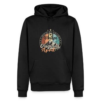 Né en Avril Cadeau D'anniversaire - Sweat à capuche Premium bio Homme - noir - Devant - Nico (187cm)