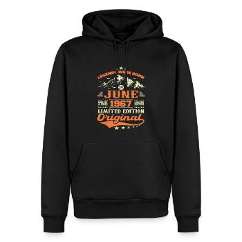 Juin 1967 Anniversaire Né en 1967 Juin Cadeau - Sweat à capuche Premium bio Homme - noir - Devant - Nico (187cm)