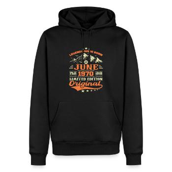 Juin 1970 Anniversaire Né en 1970 Juin Cadeau - Sweat à capuche Premium bio Homme - noir - Devant - Nico (187cm)