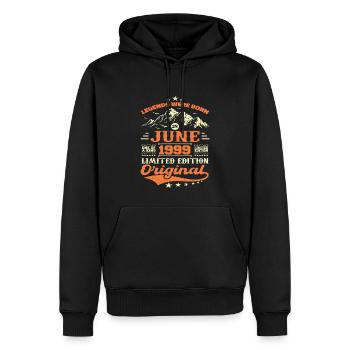 Juin 1999 Anniversaire Né en 1999 Juin Cadeau - Sweat à capuche Premium bio Homme - noir - Devant - Nico (187cm)