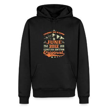 Juni 2012 Geburtstag Geboren 2012 Juni Geschenk - Männer Premium Bio Hoodie - Schwarz - Vorne - Nico (187cm)