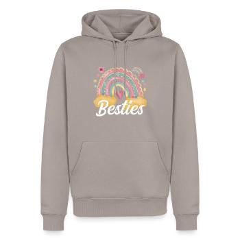 Besties - Männer Premium Bio Hoodie - Taupe - Vorne - Nico (187cm)