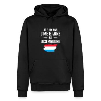 Je Peux Pas J'me Barre Au Luxembourg - Sweat à capuche Premium bio Homme - noir - Devant - Nico (187cm)