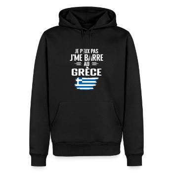 Je Peux Pas J'me Barre Au Grèce Vacances - Grèce - Sweat à capuche Premium bio Homme - noir - Devant - Nico (187cm)