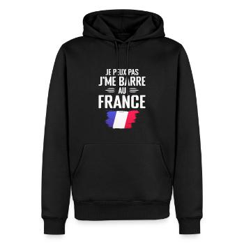 Je Peux Pas J'me Barre Au France - Sweat à capuche Premium bio Homme - noir - Devant - Nico (187cm)