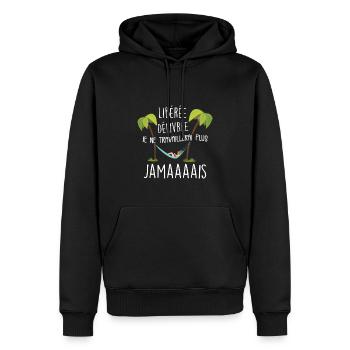 Femme Retraitée Idée Cadeau Femme Humour Retraite - Sweat à capuche Premium bio Homme - noir - Devant - Nico (187cm)