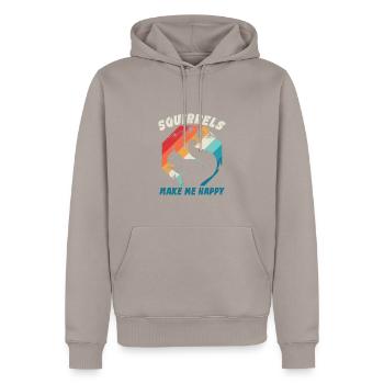 Retro Vintage Eichhörnchen für Eichhörnchenliebhaber - Männer Premium Bio Hoodie - Taupe - Vorne - Nico (187cm)