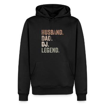 Ehemann Papa DJ Legend - Ehemann - Männer Premium Bio Hoodie - Schwarz - Vorne - Nico (187cm)