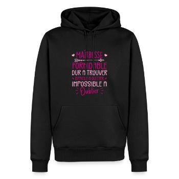 Maîtresse Formidable Cadeau Maîtresse D'école - Sweat à capuche Premium bio Homme - noir - Devant - Nico (187cm)