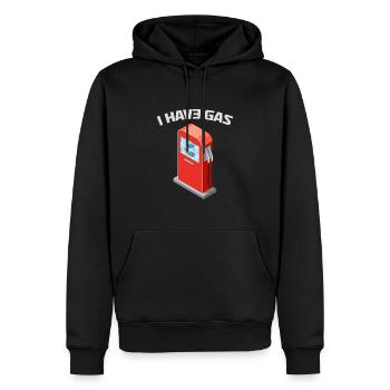 Ich habe Benzin - Lustige Zapfsäule - Männer Premium Bio Hoodie - Schwarz - Vorne - Nico (187cm)