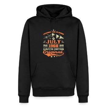 July 1968 vintage retro anniversary 1968 - Men’s Premium Organic Hoodie - black - Front - Nico (187cm)