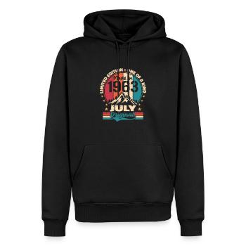 1963 Anniversaire Millésime Fabriqué Juillet 1963 - Sweat à capuche Premium bio Homme - noir - Devant - Nico (187cm)