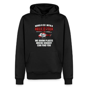 Cadeau de vol de pilote d'avion d'hélicoptère - Sweat à capuche Premium bio Homme - noir - Devant - Nico (187cm)
