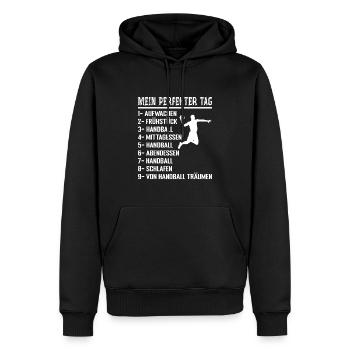 Handball Mein perfekter Tag Handball - Sweat à capuche Premium bio Homme - noir - Devant - Nico (187cm)