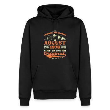August 1976 Geburtstag 1976 Legenden August - Männer Premium Bio Hoodie - Schwarz - Vorne - Nico (187cm)