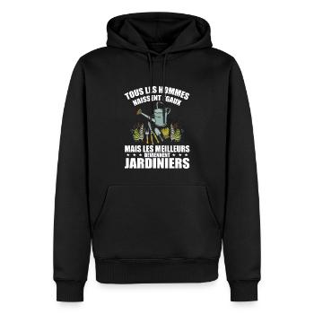 Humour Jardinier - Meilleur Jardinier Cadeau - Sweat à capuche Premium bio Homme - noir - Devant - Nico (187cm)