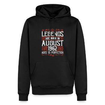August 1962 Jubiläum 1962 Legenden August - Männer Premium Bio Hoodie - Schwarz - Vorne - Nico (187cm)