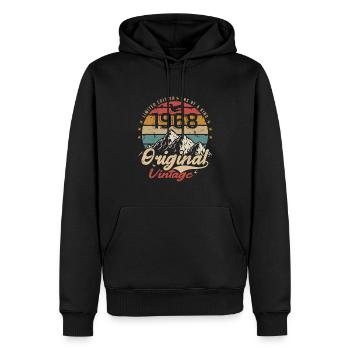Original Vintage 1968 édition limitée 1968 - Sweat à capuche Premium bio Homme - noir - Devant - Nico (187cm)