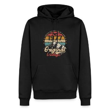 Original Vintage 1977 édition limitée 1977 - Sweat à capuche Premium bio Homme - noir - Devant - Nico (187cm)