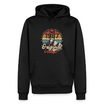 Original Vintage 1967 limitierte Auflage 1967 - Männer Premium Bio Hoodie - Schwarz - Vorne - Nico (187cm)