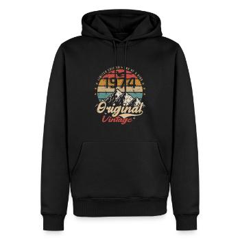 Original Vintage 1974 limitierte Auflage 1974 - Männer Premium Bio Hoodie - Schwarz - Vorne - Nico (187cm)
