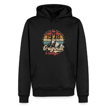 Original Vintage 1978 limitierte Auflage 1978 - Männer Premium Bio Hoodie - Schwarz - Vorne - Nico (187cm)