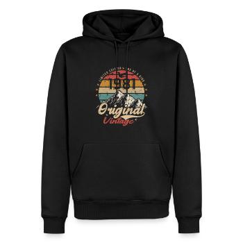 Original Vintage 1981 édition limitée 1981 - Sweat à capuche Premium bio Homme - noir - Devant - Nico (187cm)