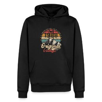 Original Vintage 1988 édition limitée 1988 - Sweat à capuche Premium bio Homme - noir - Devant - Nico (187cm)