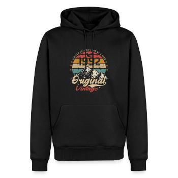Original Vintage 1992 limitierte Auflage 1992 - Männer Premium Bio Hoodie - Schwarz - Vorne - Nico (187cm)