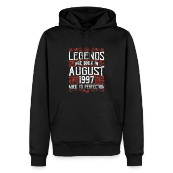 1997 Août Vintage Anniversaire Rétro Août 1997 - Sweat à capuche Premium bio Homme - noir - Devant - Nico (187cm)