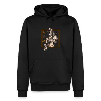 Vintage Halloween Skeleton Rock Guitar Skeleton - Sweat à capuche Premium bio Homme - noir - Devant - Nico (187cm)